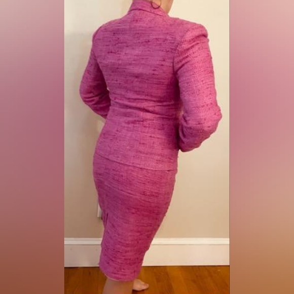 PAULE VASSEUR Paris Silk Pink Fabric  Jacket Blazer with skirt 40 - Picture 4 of 10